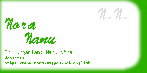 nora nanu business card