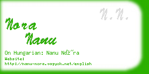 nora nanu business card